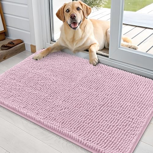 OLANLY Dog Door Mat for Muddy Paws 35x24, Super Absorbent Chenille Mud Mat by OLANLY