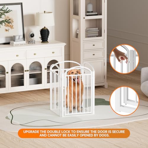 SNUOWU 4 Panles Full Matel Freestanding Dog Gates - Image 6