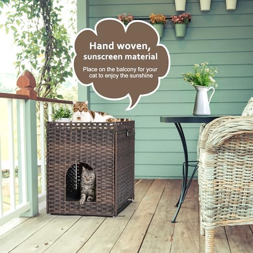 Cat Litter Box Enclosure with Door, Hidden Cat Washroom Furniture - Image 2