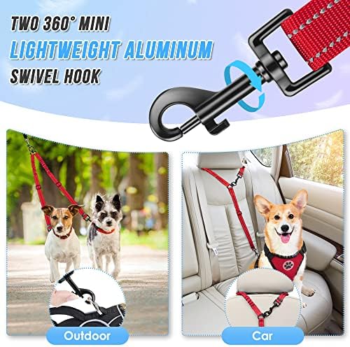 AUTOWT Double Dog Leash, No Tangle 360° Swivel Rotation Reflective Lead - Image 5