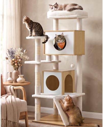 Feandrea Cat Tree, 5-Tier Cat Tower by FeandreabySONGMICSHOME