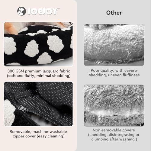 JOEJOY Jacquard Donut Round Small Dog Beds, Removable Washable Cover, Cute - Image 3