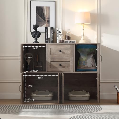 Forest Gravity Double Cat Litter Box Enclosure - Image 5