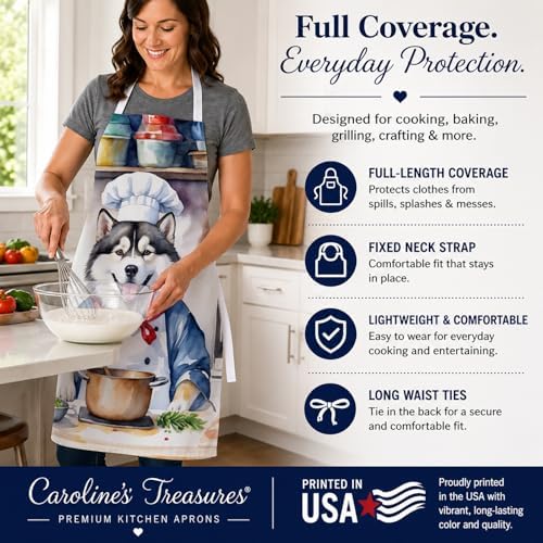 Caroline's Treasures Alaskan Malamute The Chef Apron Cooking Kitchen Server - Image 4