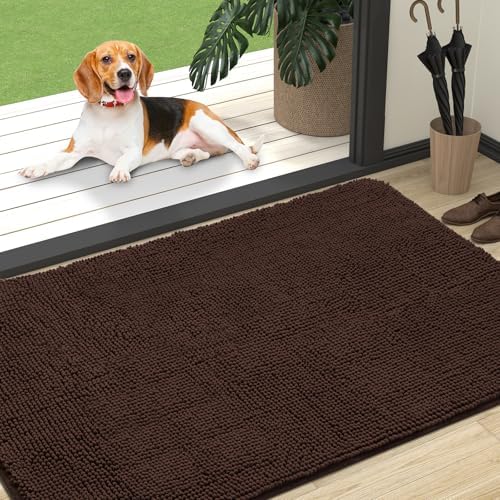 OLANLY Dog Door Mat for Muddy Paws 47x32, Super Absorbent Chenille Mud Mat by OLANLY