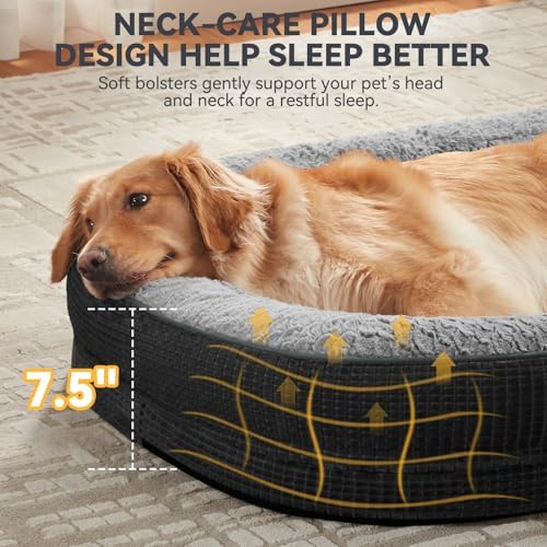 JOEJOY Orthopedic Dog Bed for Large Dogs, Egg-Crate Memory Foam Pet Bed - Image 4