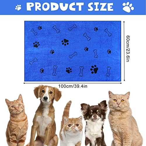 Chumia 4 Pcs Dog Towels for Drying Dog Puppy Bulk Microfiber Absorbent Paw - Image 2