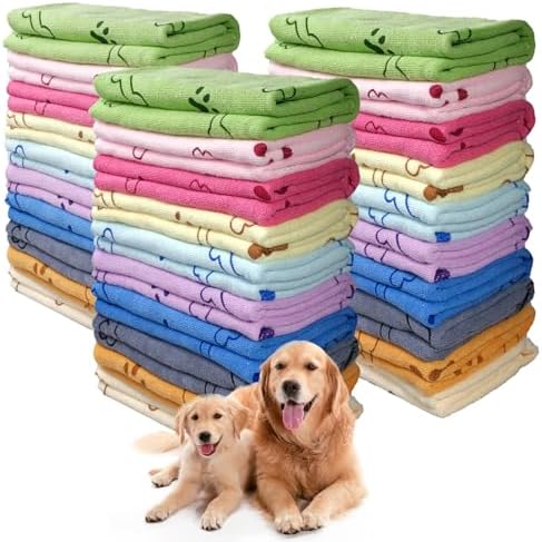 30 Pcs Dog Towels for Drying Dogs Bulk 20 x 40 Inch Quick Drying Pet Bath by SENONAPO
