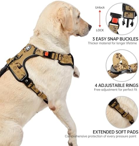 NESTROAD Dog Harness for Medium Sized Dog, No Pull Dog Vest Harness Set - Image 4