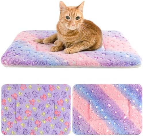 2 Pack Cat Blanket for Indoor Cat, Warm Calming Kitten Beds by Tierecare