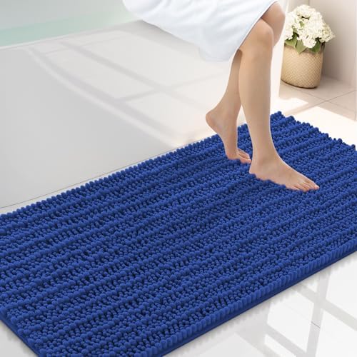 Smiry Bathroom Rugs 44X24, Extra Soft Rubber Backing Chenille Bath Mats by Smiry