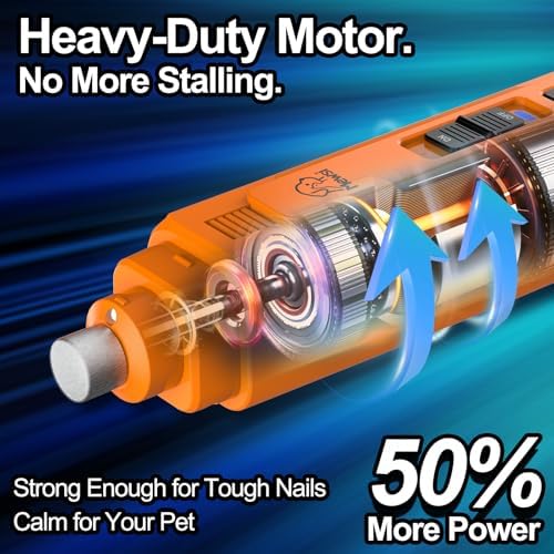Upgraded +50% Power Dog Nail Grinder, Whisper Quiet Pet Nail Trimmer - Image 6