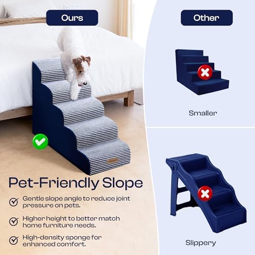 Miorun Dog Stairs for High Beds, 24.5" Foam Pet Ramp Step for Small Dogs - Image 6