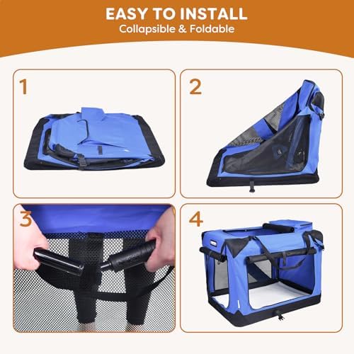 JESPET 3 Door Soft Dog Crates Kennel, Collapsible Travel Pet Carrier - Image 4