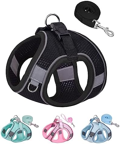 Solmoony Black Step-in Dog Harness & Leash Set, Vest by SOLMOONY