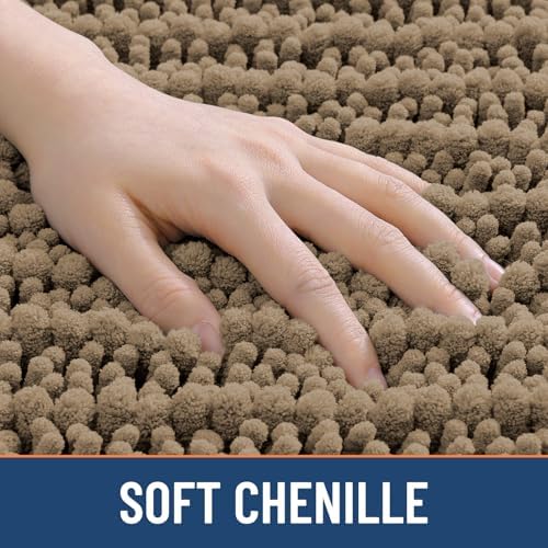 Smiry Bathroom Rugs 45X27, Extra Soft Rubber Backing Chenille Bath Mats - Image 4