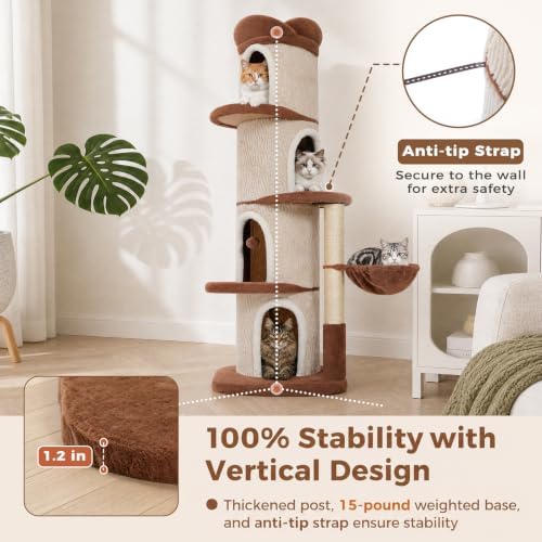 MUTTROS 68.5" Modern Cat Tree Tower - Image 3