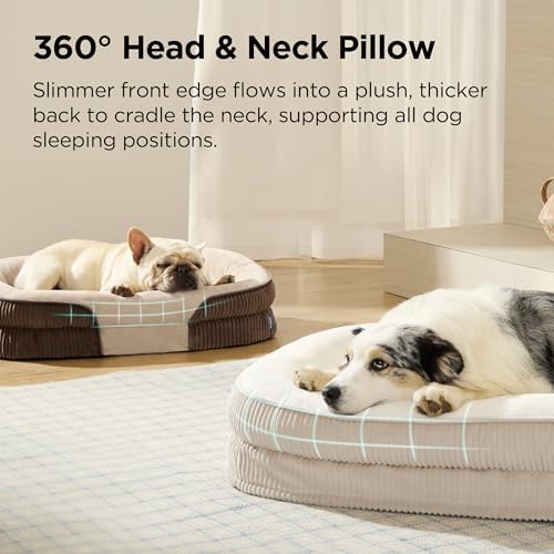 Bedsure 360°Oval Bolster Orthopedic Dog Beds Large Sized Dog - Image 2