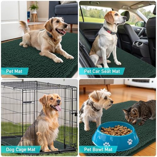 OLANLY Dog Door Mat for Muddy Paws 35x24, Super Absorbent Chenille Mud Mat - Image 7