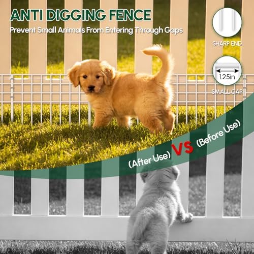 42.5ft x 13in Garden Fence Animal Barrier, 30 Panels No Dig Fence Panels - Image 4