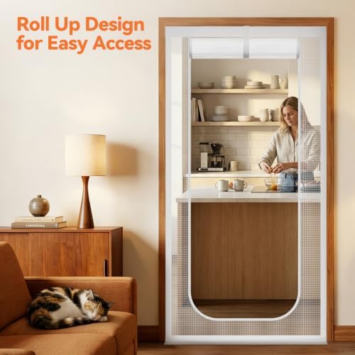 BFNN Cat Screen Door, Scratch Resistant Mesh Gate, Fit 38'' x 82'' Door - Image 5