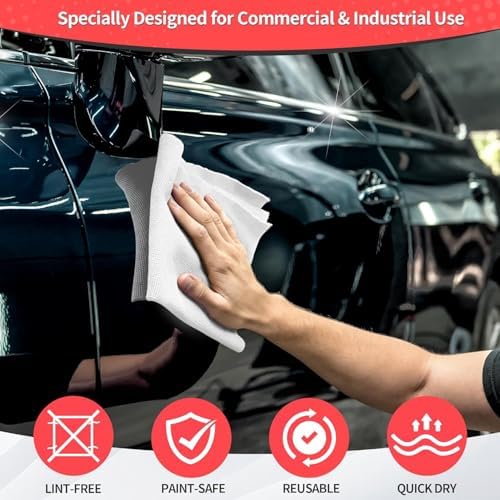 White Microfiber Cleaning Cloth, 150 Pack Shop Towels All-Purpose Cleaning Rags - Image 3