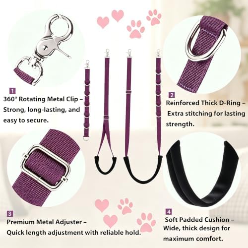 Dog Grooming Belly Straps Pink Pet Grooming Supplies 3 Sets Professional Dogs - Image 3