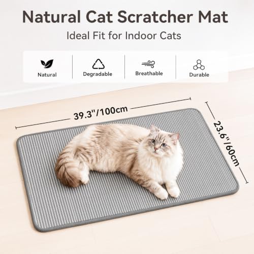 Large Cat Scratcher Mat, 39.3"×23.6" Sisal Cat Scratch Pad - Image 2