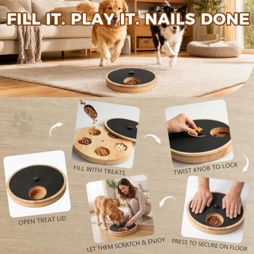 Dog Nail Scratch Board with Treat Box, Stress-Free Nail File Toy - Image 4