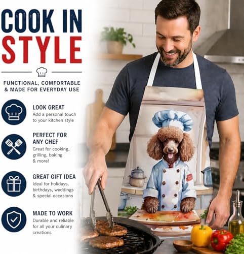 Caroline's Treasures Chocolate Poodle The Chef Apron Cooking Kitchen Server - Image 2