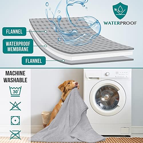 PetAmi Waterproof Dog Blanket, Leakproof Puppy Blanket, 40x60 Light Gray - Image 4