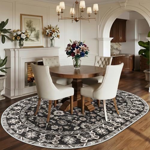 4x6 Oval Area Rug Washable by NYZEL