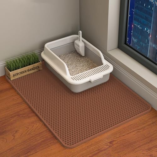 Cat Litter Mat, Double Layer Cat Litter Box Mat by HCY%26WLD