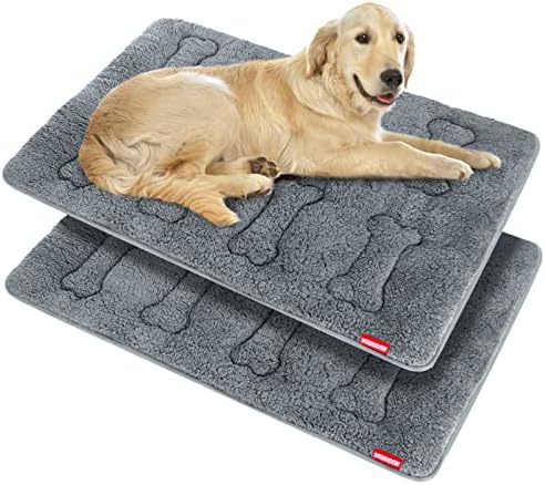 Dog Bed Crate Mat 2 Pack, Soft Plush Dog Bed Pad by Moonsea