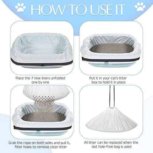 Jutom 28 Count Sifting Litter Box Liners, Cat Box Liners - Image 4