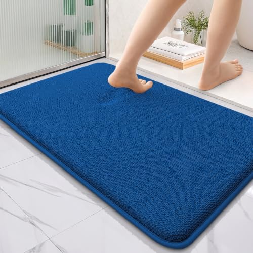 OLANLY Thick Memory Foam Bathroom Rug 36x24, Absorbent Bath Mat, Royal Blue by OLANLY