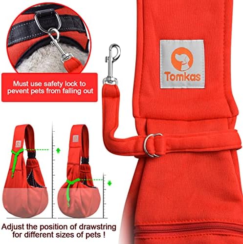 Tomkas Small Dog Cat Sling Carrier Puppy Purse Travel Wrap Soft Crossbody Pet - Image 5
