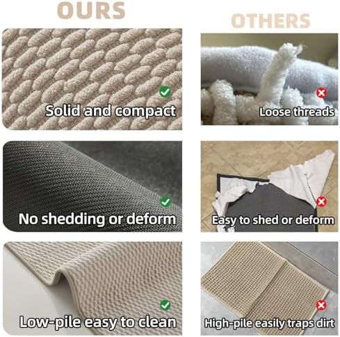 TYUU Bathroom Rugs Non Slip Washable, Super Absorbent Thin Bath Mat Quick Dry - Image 4