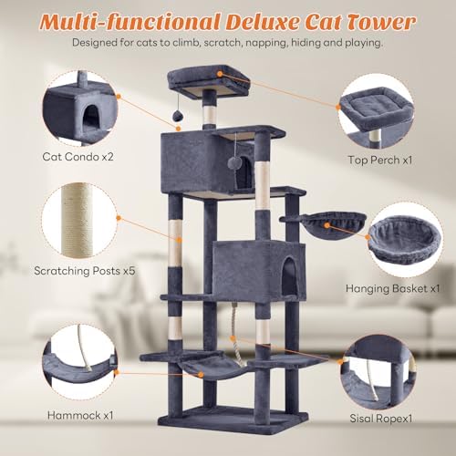 Sweetcrispy 66 Inch Cat Tree Tower - Image 3