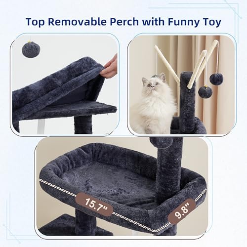Gitelsnour Cat Tree Tower for Indoor Cats, Top Platform - Image 2