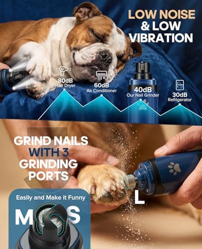 Pet Nail Grinder for Dogs & Cats, 6700 RPM Electric Dog Nail File - Image 4