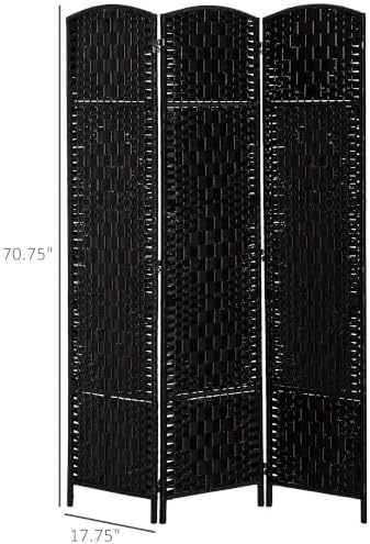HOMCOM Room Divider 3-Panel, 6FT-Tall Folding Privacy Screen - Image 7
