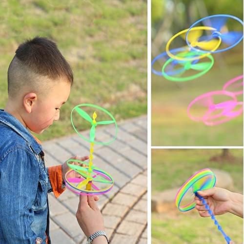 Flying Helicopter Toy, 20 Sets Hand the Rotating Circle Helicopter, Bamboo - Image 6