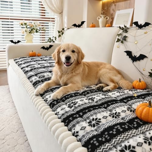 Christmas Couch Cover, Christmas Plush Sofa Cover for Dog Pet 1PC by PJLZJFBY