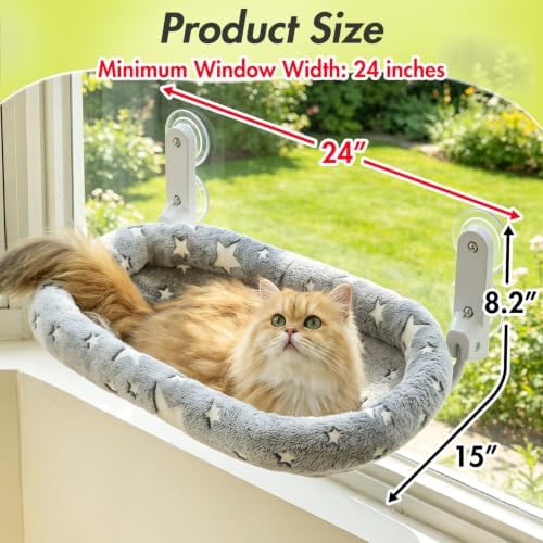 Zoratoo Glow in the Dark Cat Window Perch, Foldable Cordless Pet Hammock - Image 4