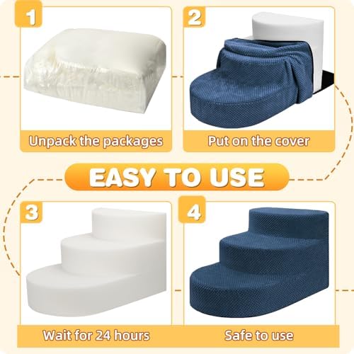 Dog Stairs 3 Steps Foam Pet Ramp - Image 6