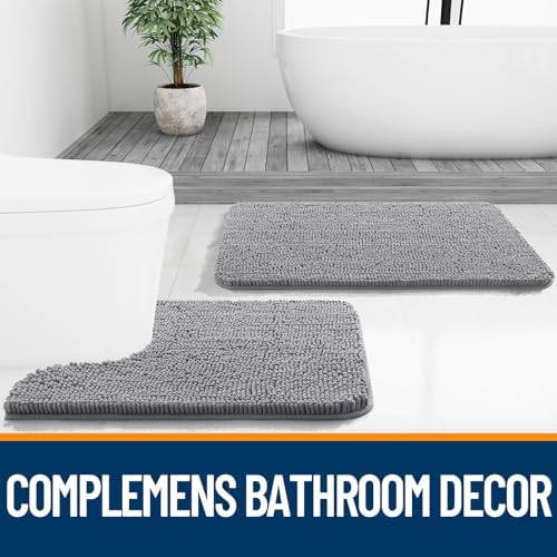 OLANLY Bathroom Rugs 35x24, Extra Soft Absorbent Chenille Bath Rugs - Image 7