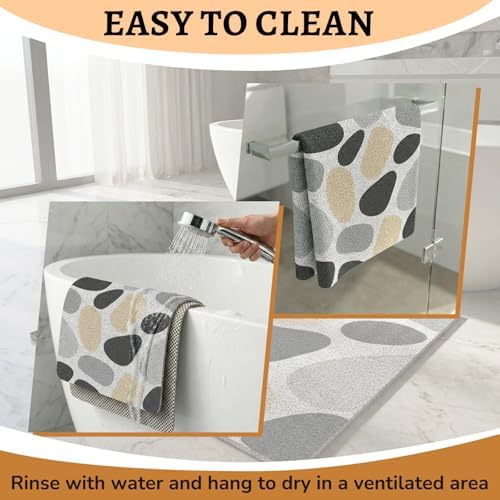 BLESWIN Anti Slip Shower Mat, 24 x 24 Inch Square Soft PVC Loofah Bath Mat - Image 6