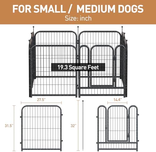 Metal Dog Playpen 32in H 8 Panels Heavy Duty Dog Fence - Image 2