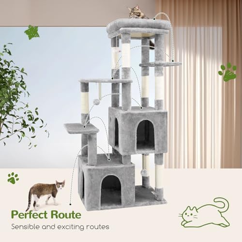 Globlazer Heavy Duty Cat Trees for Big Cats Maine Coon, Light Grey - Image 6